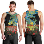 Personalised Parramatta Eels Rugby ANZAC Day Men Tank Top Last Post Poppy We Will Remember Them