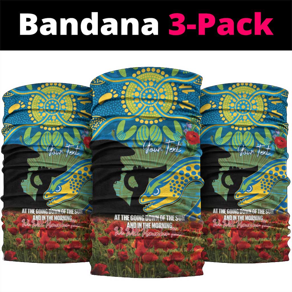 Personalised Parramatta Eels Rugby ANZAC Day Neck Gaiter Last Post Poppy We Will Remember Them