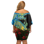Personalised Parramatta Eels Rugby ANZAC Day Off Shoulder Short Dress Last Post Poppy We Will Remember Them