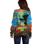 Personalised Parramatta Eels Rugby ANZAC Day Off Shoulder Sweater Last Post Poppy We Will Remember Them