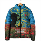 Personalised Parramatta Eels Rugby ANZAC Day Padded Jacket Last Post Poppy We Will Remember Them