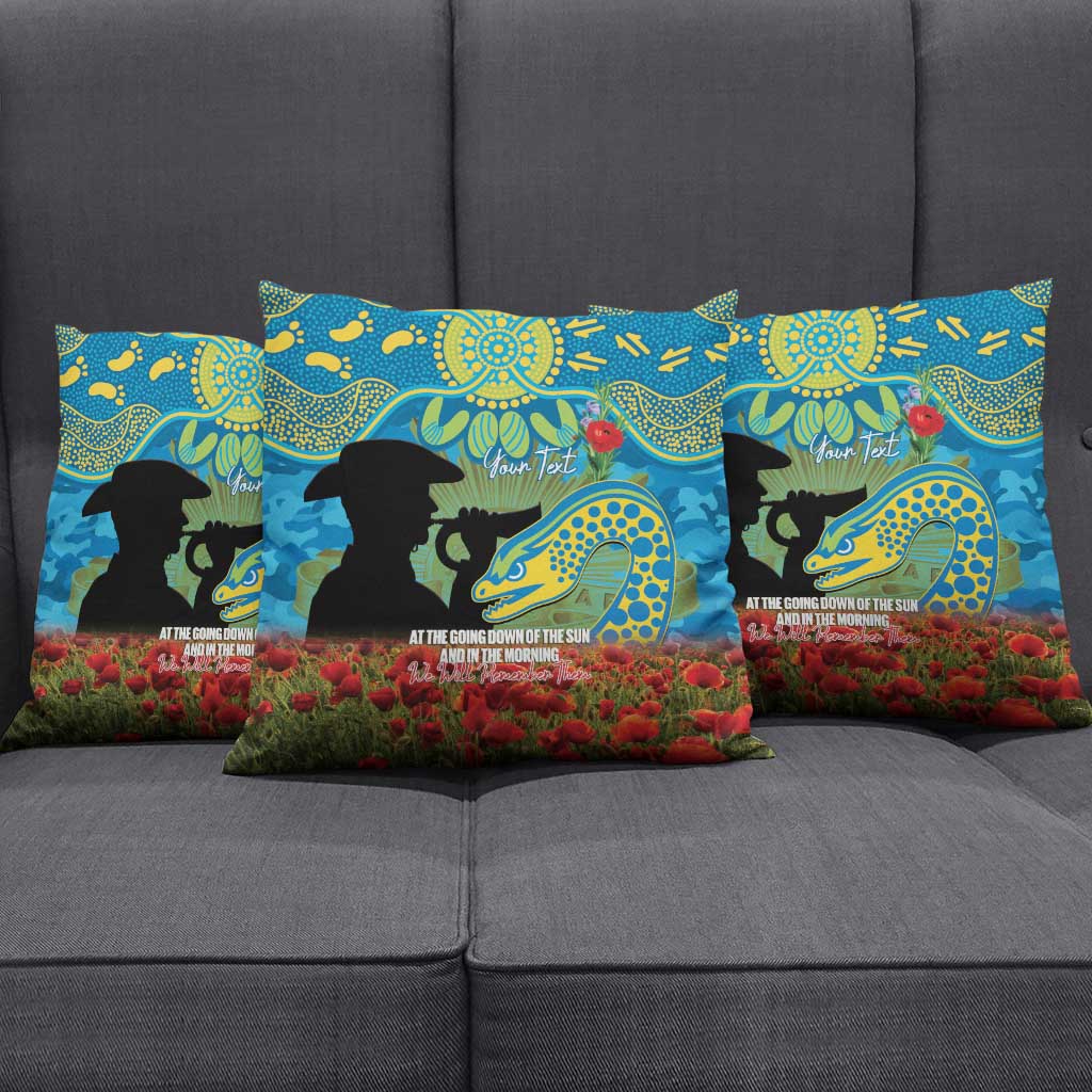 Personalised Parramatta Eels Rugby ANZAC Day Pillow Cover Last Post Poppy We Will Remember Them