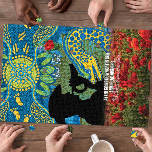 Personalised Parramatta Eels Rugby ANZAC Day Puzzle Last Post Poppy We Will Remember Them