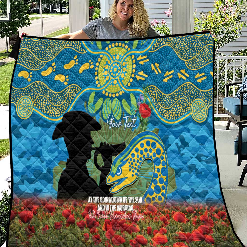 Personalised Parramatta Eels Rugby ANZAC Day Quilt Last Post Poppy We Will Remember Them