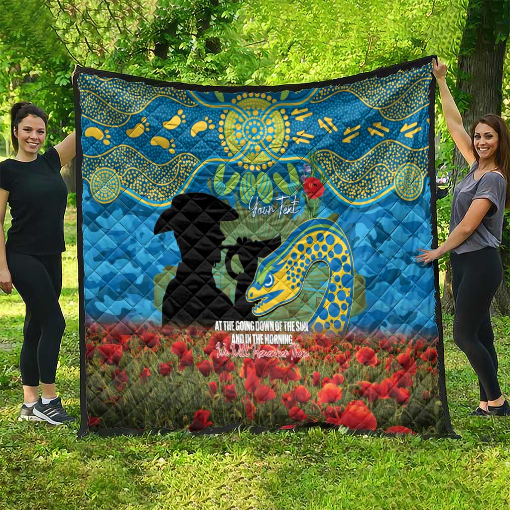 Personalised Parramatta Eels Rugby ANZAC Day Quilt Last Post Poppy We Will Remember Them