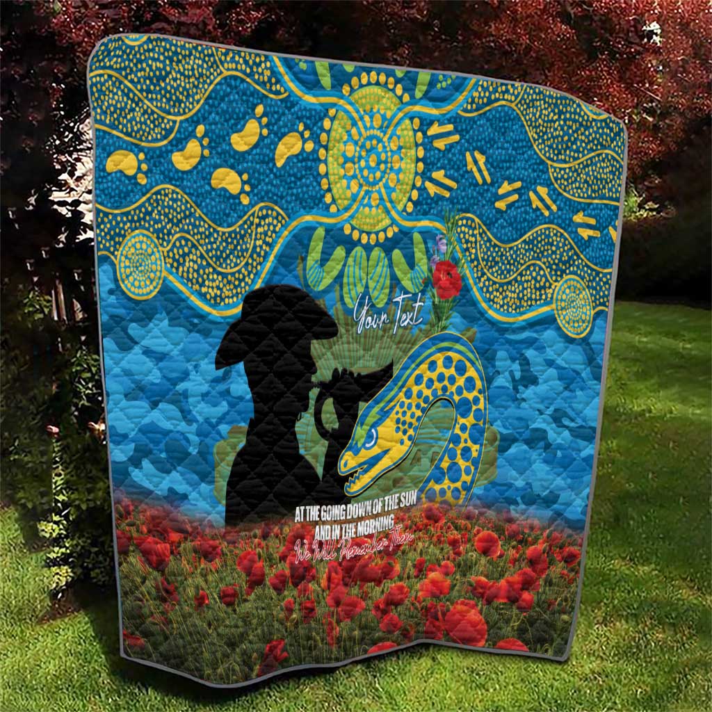 Personalised Parramatta Eels Rugby ANZAC Day Quilt Last Post Poppy We Will Remember Them