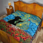 Personalised Parramatta Eels Rugby ANZAC Day Quilt Last Post Poppy We Will Remember Them