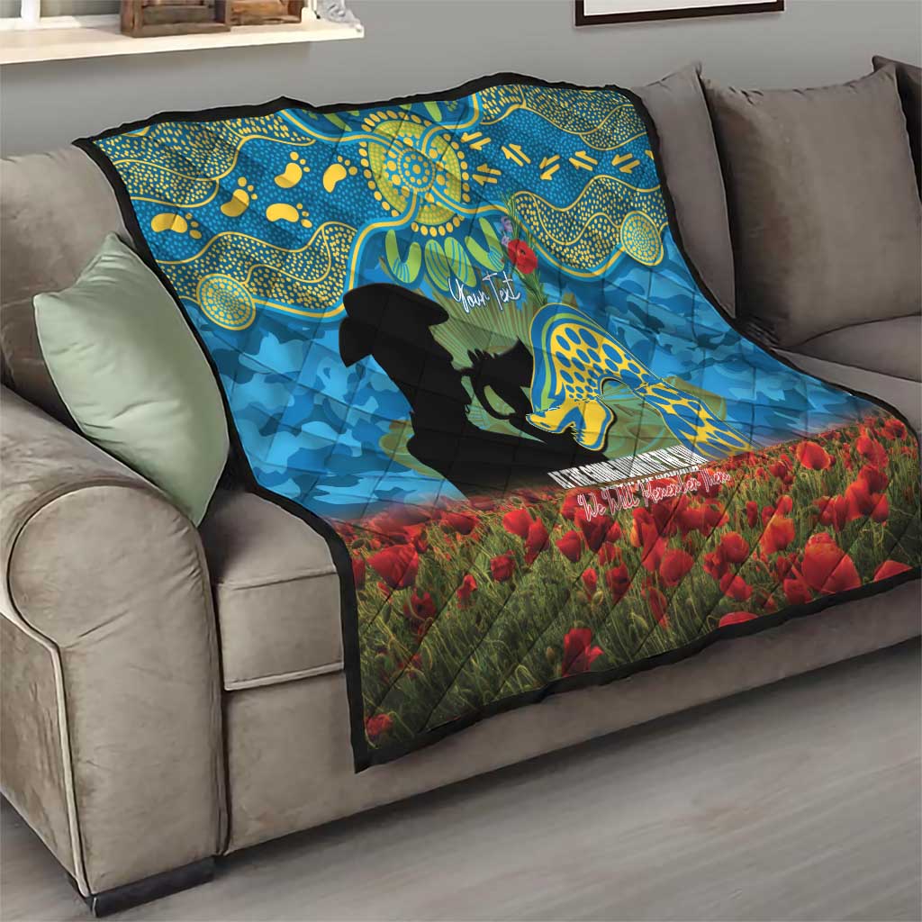 Personalised Parramatta Eels Rugby ANZAC Day Quilt Last Post Poppy We Will Remember Them