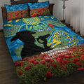 Personalised Parramatta Eels Rugby ANZAC Day Quilt Bed Set Last Post Poppy We Will Remember Them