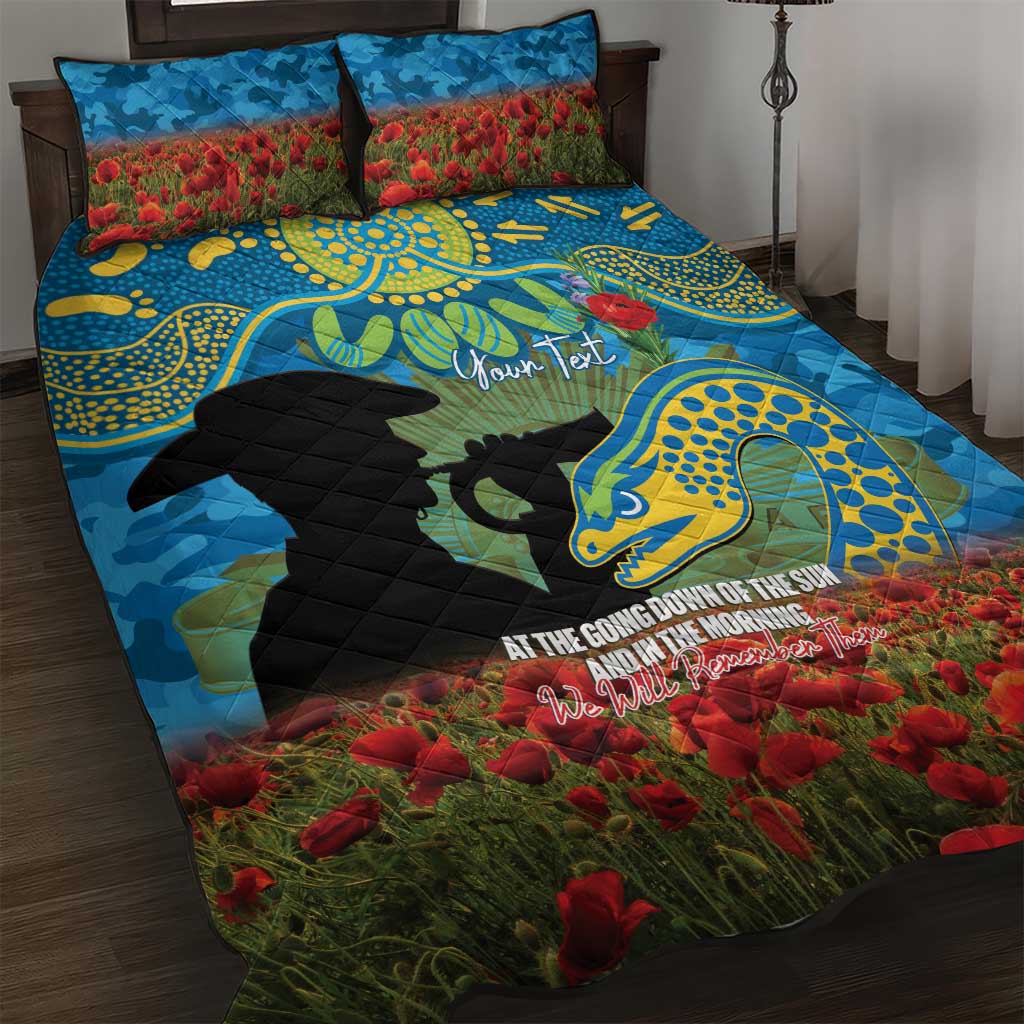 Personalised Parramatta Eels Rugby ANZAC Day Quilt Bed Set Last Post Poppy We Will Remember Them