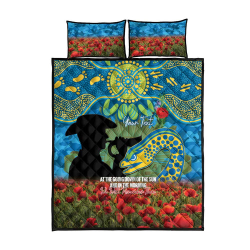 Personalised Parramatta Eels Rugby ANZAC Day Quilt Bed Set Last Post Poppy We Will Remember Them