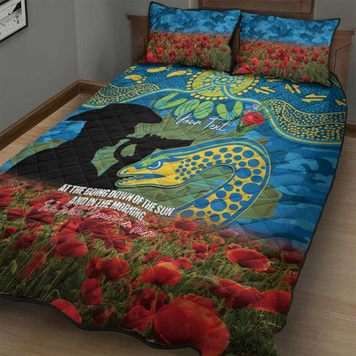Personalised Parramatta Eels Rugby ANZAC Day Quilt Bed Set Last Post Poppy We Will Remember Them
