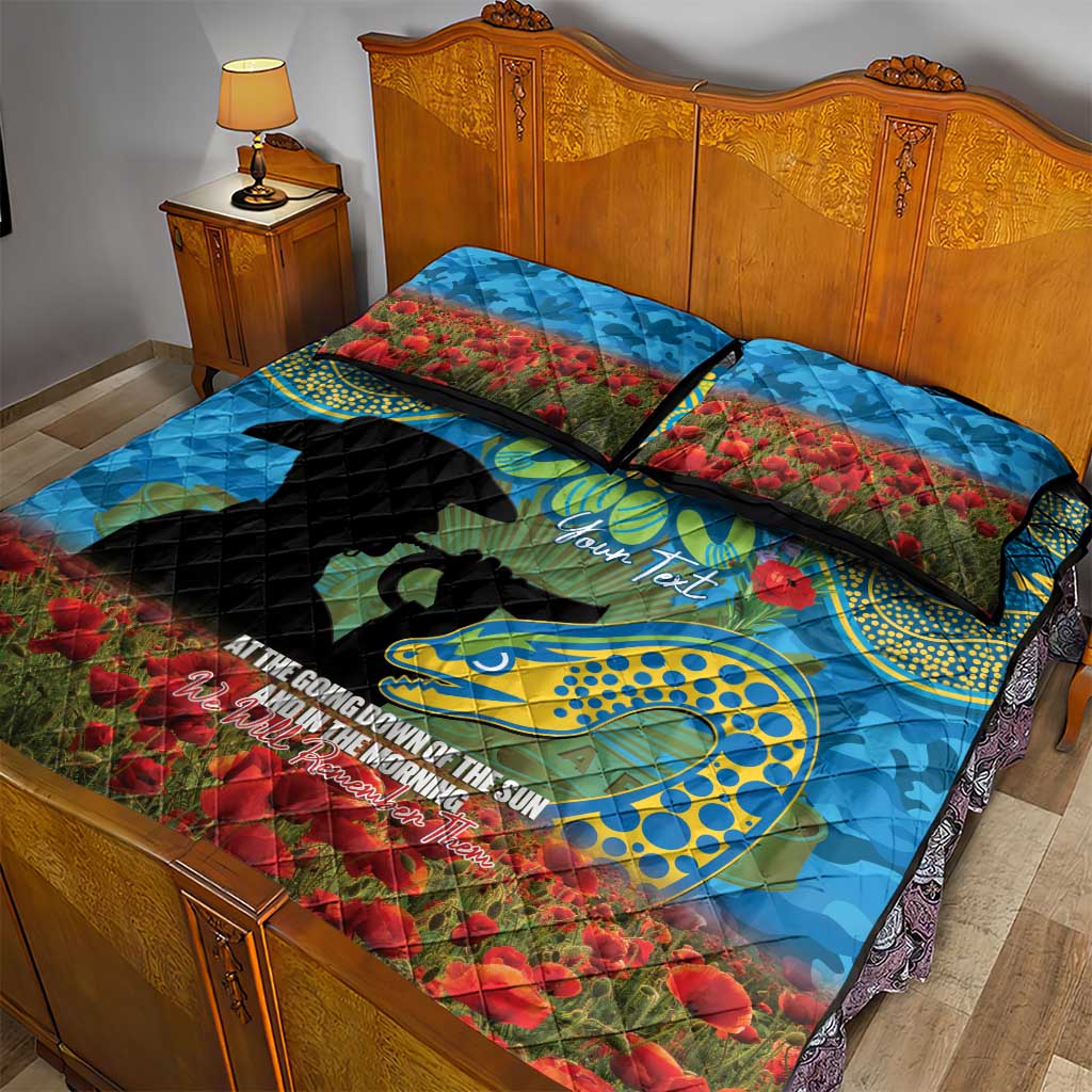 Personalised Parramatta Eels Rugby ANZAC Day Quilt Bed Set Last Post Poppy We Will Remember Them