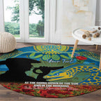 Personalised Parramatta Eels Rugby ANZAC Day Round Carpet Last Post Poppy We Will Remember Them
