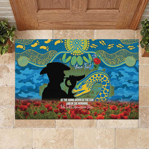 Personalised Parramatta Eels Rugby ANZAC Day Rubber Doormat Last Post Poppy We Will Remember Them