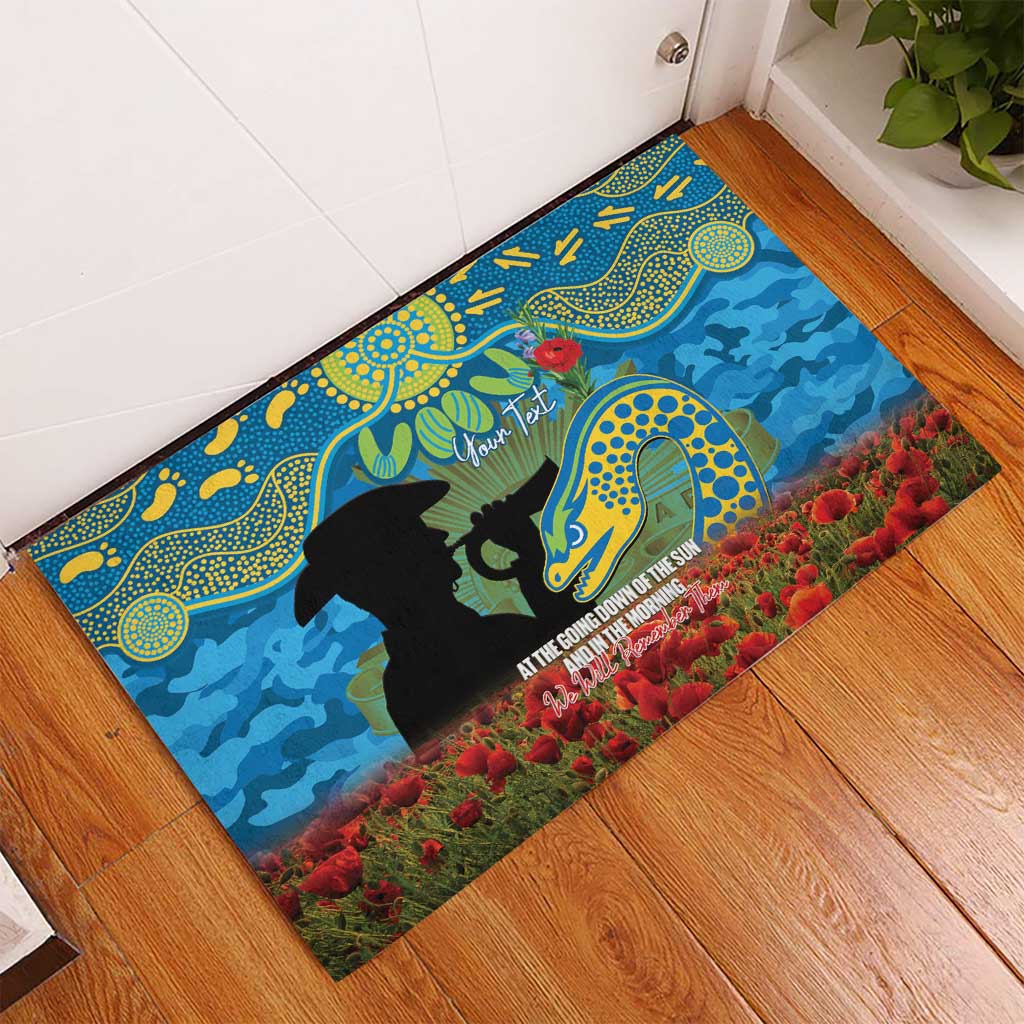 Personalised Parramatta Eels Rugby ANZAC Day Rubber Doormat Last Post Poppy We Will Remember Them