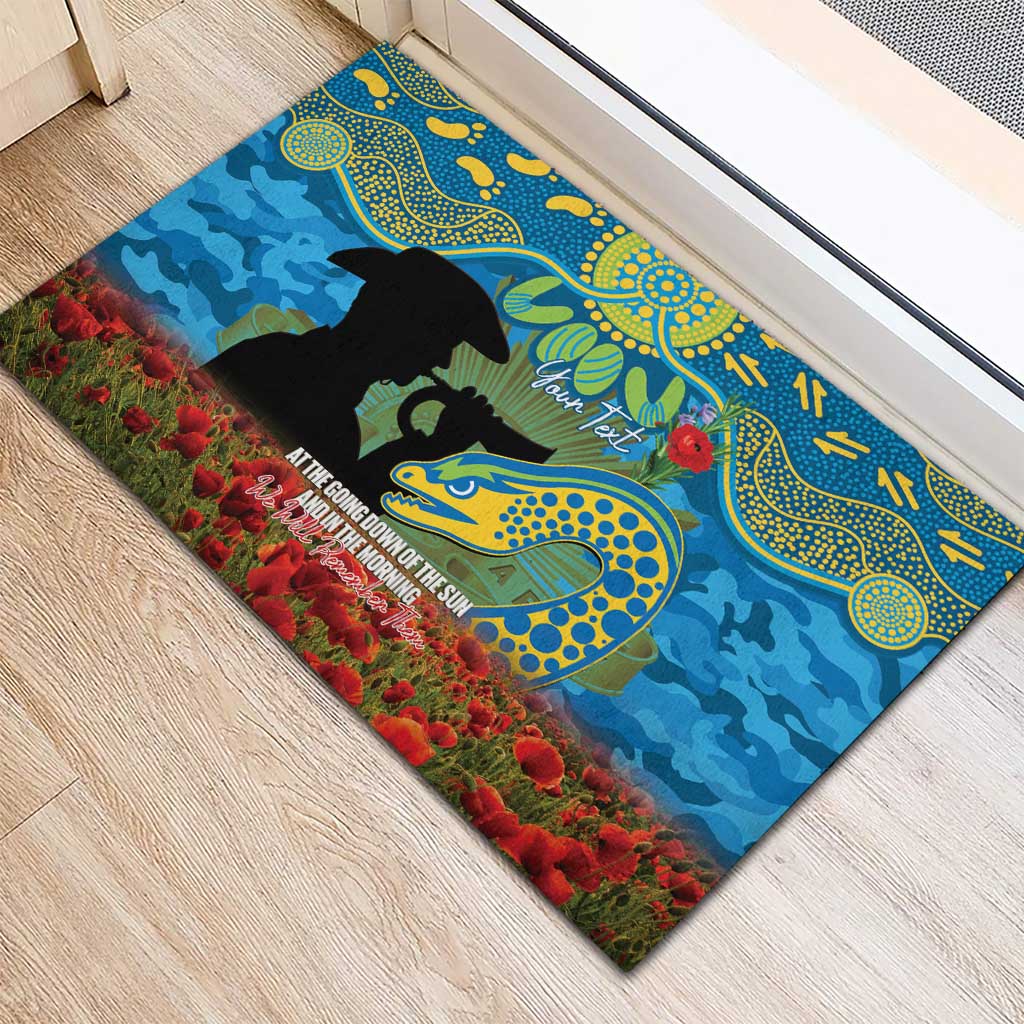 Personalised Parramatta Eels Rugby ANZAC Day Rubber Doormat Last Post Poppy We Will Remember Them