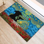 Personalised Parramatta Eels Rugby ANZAC Day Rubber Doormat Last Post Poppy We Will Remember Them