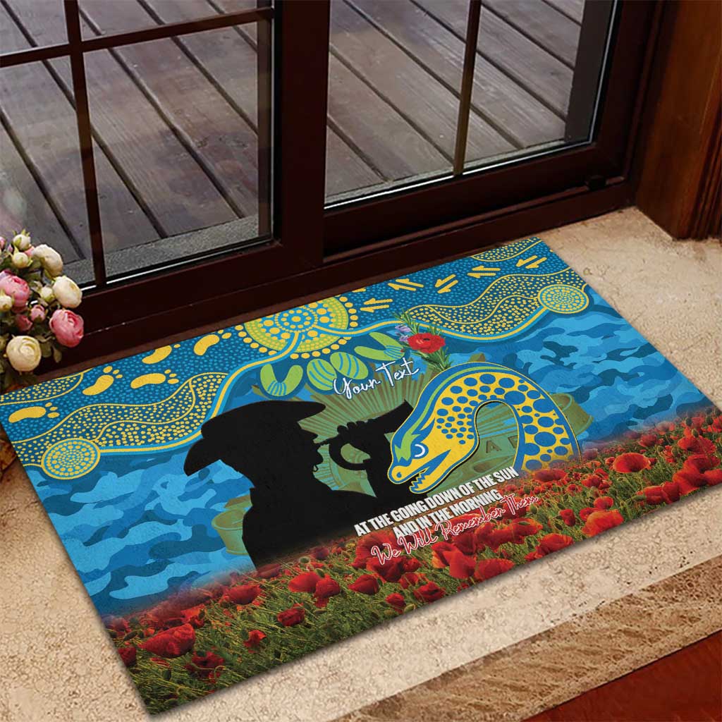 Personalised Parramatta Eels Rugby ANZAC Day Rubber Doormat Last Post Poppy We Will Remember Them