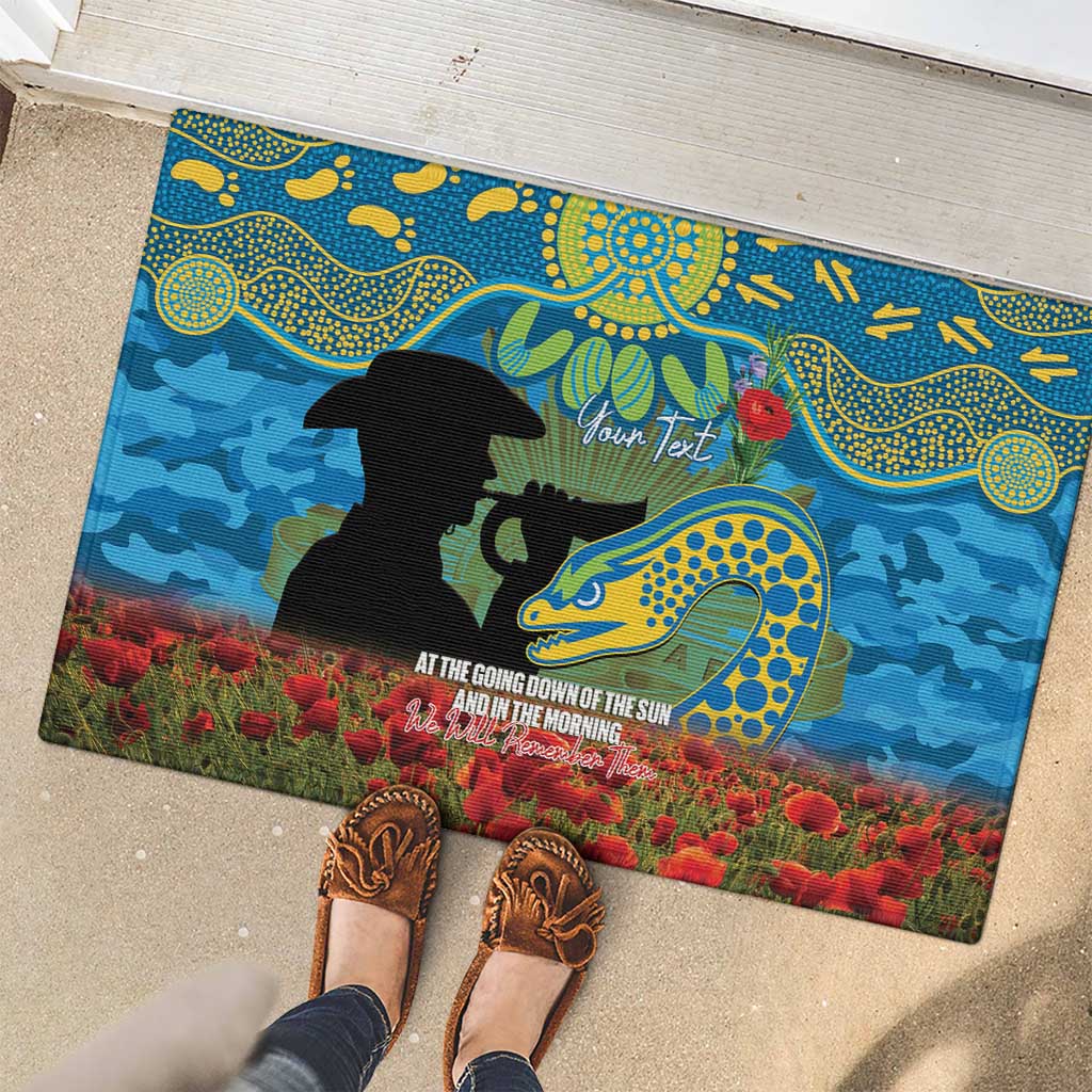 Personalised Parramatta Eels Rugby ANZAC Day Rubber Doormat Last Post Poppy We Will Remember Them