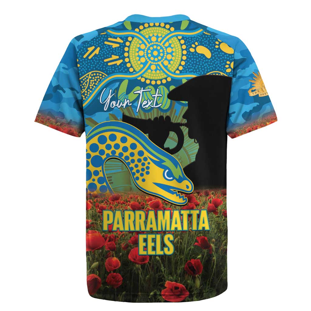 Personalised Parramatta Eels Rugby ANZAC Day Rugby Jersey Last Post Poppy We Will Remember Them