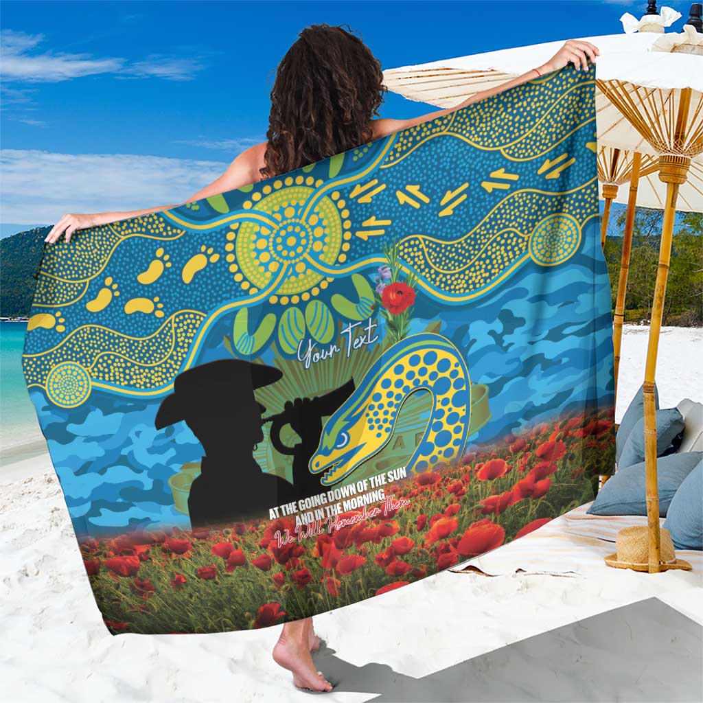 Personalised Parramatta Eels Rugby ANZAC Day Sarong Last Post Poppy We Will Remember Them