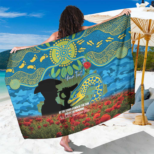 Personalised Parramatta Eels Rugby ANZAC Day Sarong Last Post Poppy We Will Remember Them