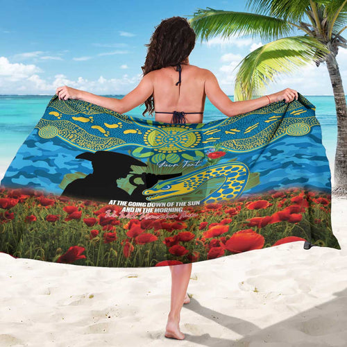 Personalised Parramatta Eels Rugby ANZAC Day Sarong Last Post Poppy We Will Remember Them