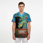 Personalised Parramatta Eels Rugby ANZAC Day Scrub Top Last Post Poppy We Will Remember Them