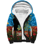 Personalised Parramatta Eels Rugby ANZAC Day Sherpa Hoodie Last Post Poppy We Will Remember Them