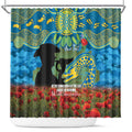 Personalised Parramatta Eels Rugby ANZAC Day Shower Curtain Last Post Poppy We Will Remember Them
