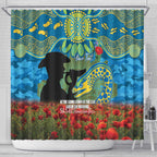 Personalised Parramatta Eels Rugby ANZAC Day Shower Curtain Last Post Poppy We Will Remember Them