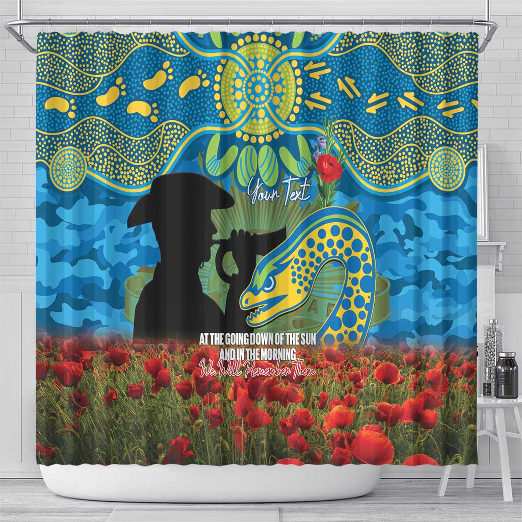 Personalised Parramatta Eels Rugby ANZAC Day Shower Curtain Last Post Poppy We Will Remember Them