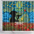 Personalised Parramatta Eels Rugby ANZAC Day Shower Curtain Last Post Poppy We Will Remember Them