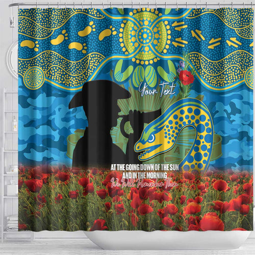 Personalised Parramatta Eels Rugby ANZAC Day Shower Curtain Last Post Poppy We Will Remember Them