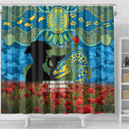 Personalised Parramatta Eels Rugby ANZAC Day Shower Curtain Last Post Poppy We Will Remember Them
