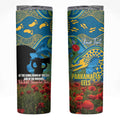 Personalised Parramatta Eels Rugby ANZAC Day Skinny Tumbler Last Post Poppy We Will Remember Them