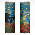 Personalised Parramatta Eels Rugby ANZAC Day Skinny Tumbler Last Post Poppy We Will Remember Them