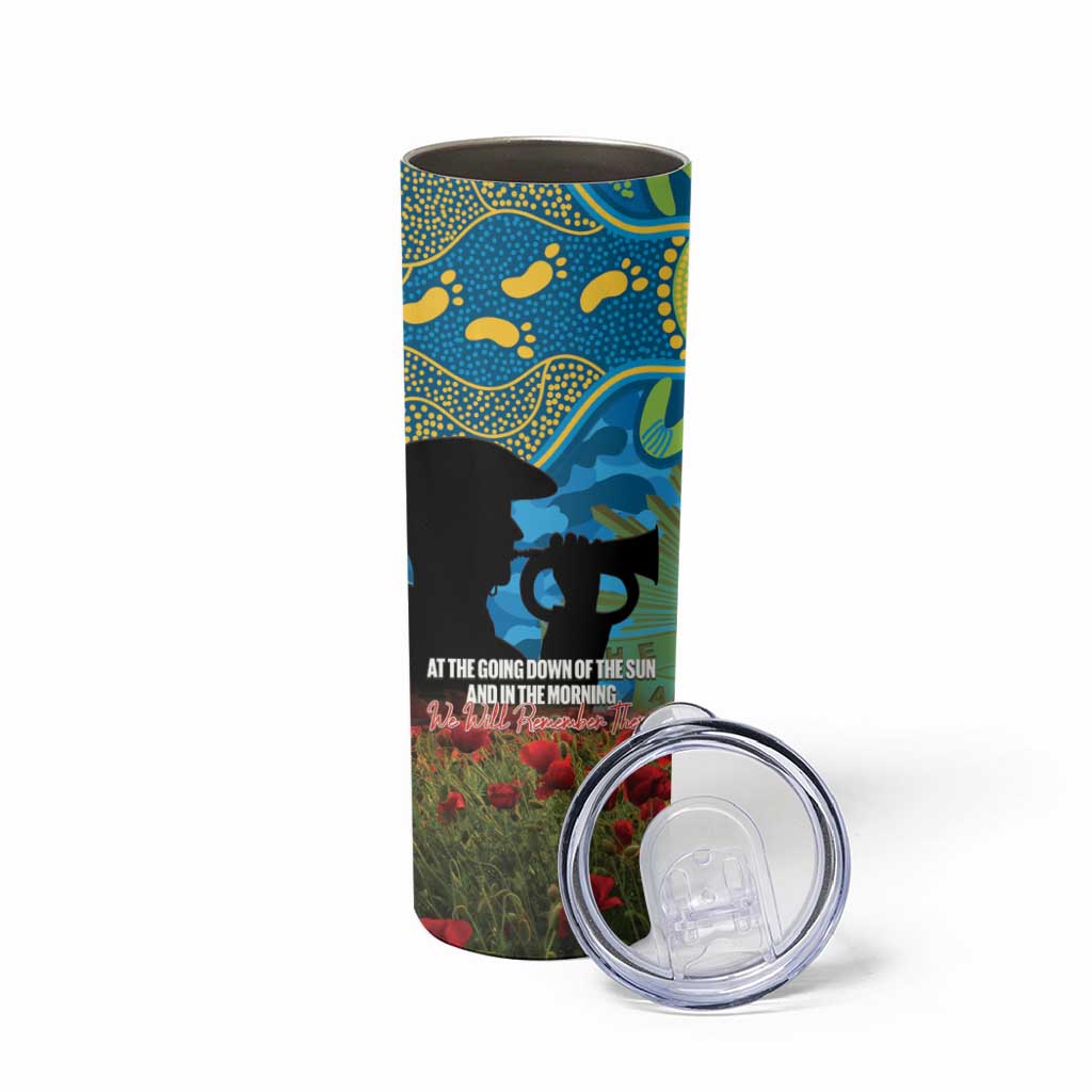 Personalised Parramatta Eels Rugby ANZAC Day Skinny Tumbler Last Post Poppy We Will Remember Them