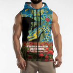 Personalised Parramatta Eels Rugby ANZAC Day Sleeveless Zip Hoodie Last Post Poppy We Will Remember Them
