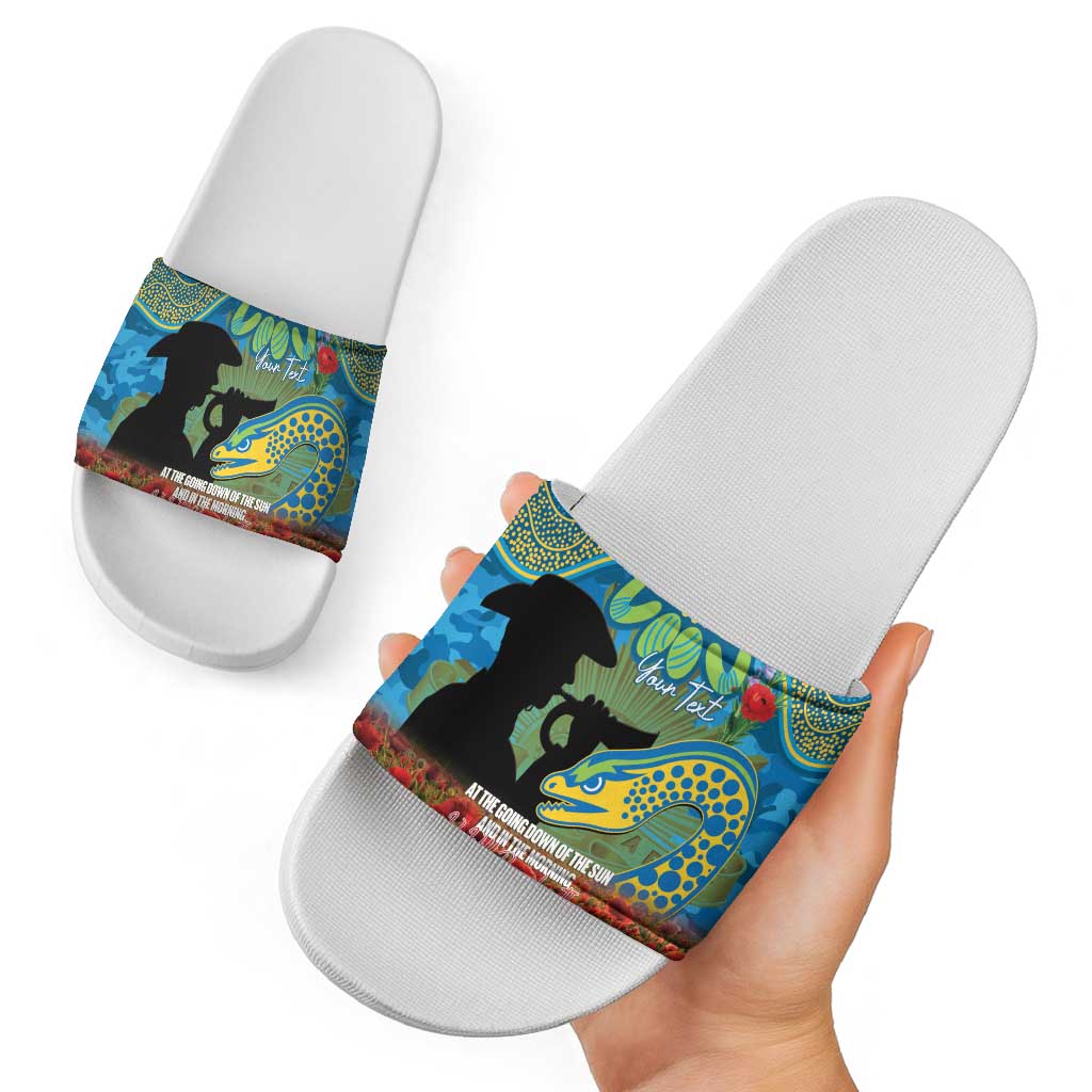 Personalised Parramatta Eels Rugby ANZAC Day Slide Sandals Last Post Poppy We Will Remember Them