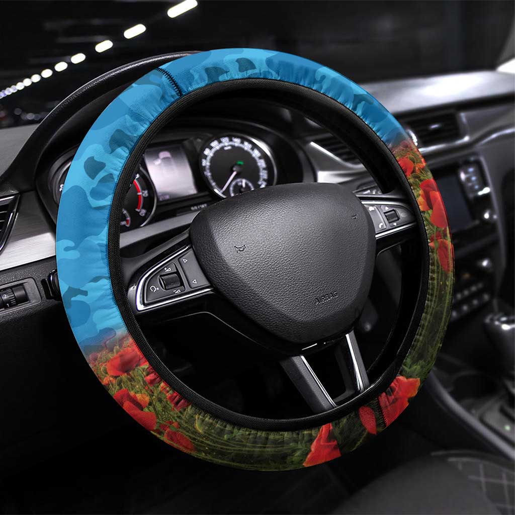 Parramatta Eels Rugby ANZAC Day Steering Wheel Cover Last Post Poppy We Will Remember Them
