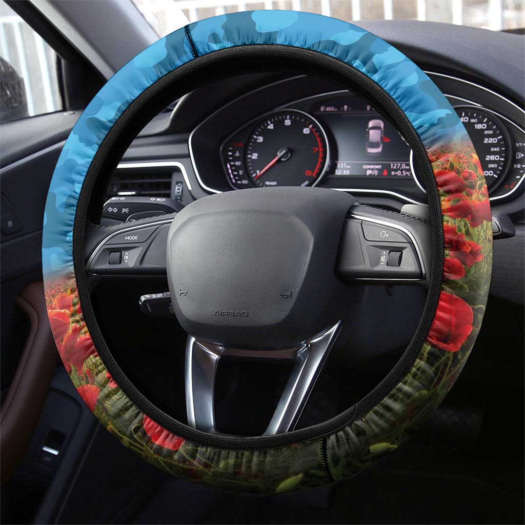 Parramatta Eels Rugby ANZAC Day Steering Wheel Cover Last Post Poppy We Will Remember Them