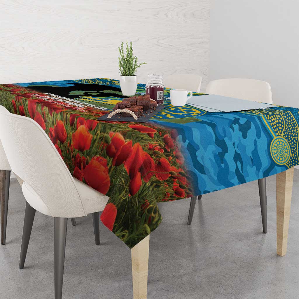 Personalised Parramatta Eels Rugby ANZAC Day Tablecloth Last Post Poppy We Will Remember Them