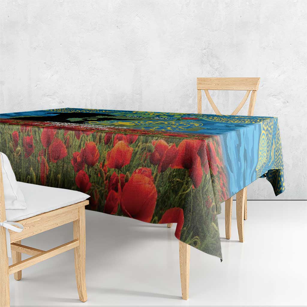 Personalised Parramatta Eels Rugby ANZAC Day Tablecloth Last Post Poppy We Will Remember Them