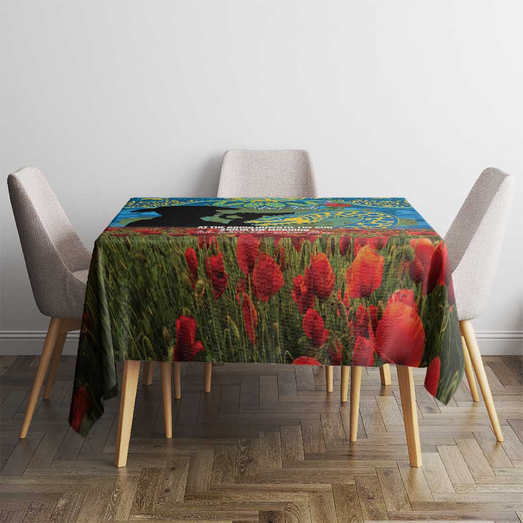 Personalised Parramatta Eels Rugby ANZAC Day Tablecloth Last Post Poppy We Will Remember Them
