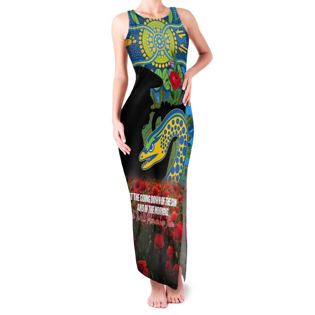 Personalised Parramatta Eels Rugby ANZAC Day Tank Maxi Dress Last Post Poppy We Will Remember Them