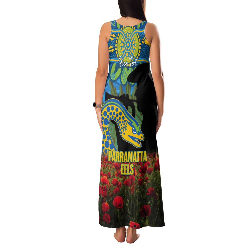 Personalised Parramatta Eels Rugby ANZAC Day Tank Maxi Dress Last Post Poppy We Will Remember Them
