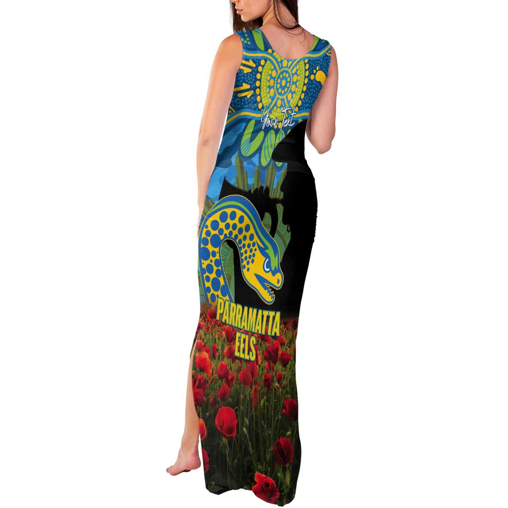 Personalised Parramatta Eels Rugby ANZAC Day Tank Maxi Dress Last Post Poppy We Will Remember Them