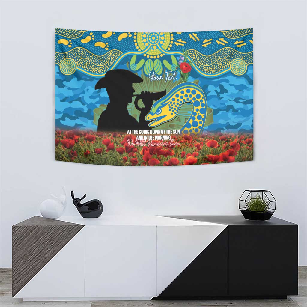 Personalised Parramatta Eels Rugby ANZAC Day Tapestry Last Post Poppy We Will Remember Them